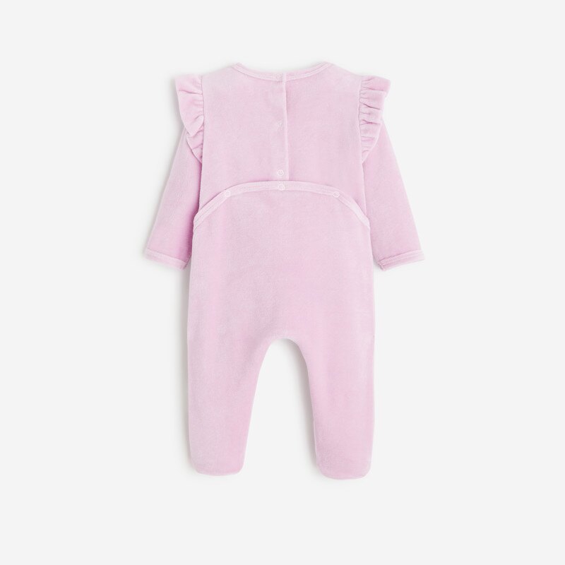 Pyjama violine bébé fille en velours maille côtelée violet Catimini Mauve Violet
