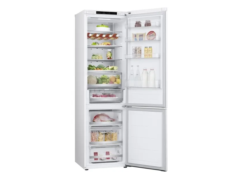 LG GBV5240DSW - Køleskab/fryser - bund-fryser - bredde: 59.5 cm - dybde: 68.2 cm - højde: 203 cm - 387 liter - Klasse D - superhvid