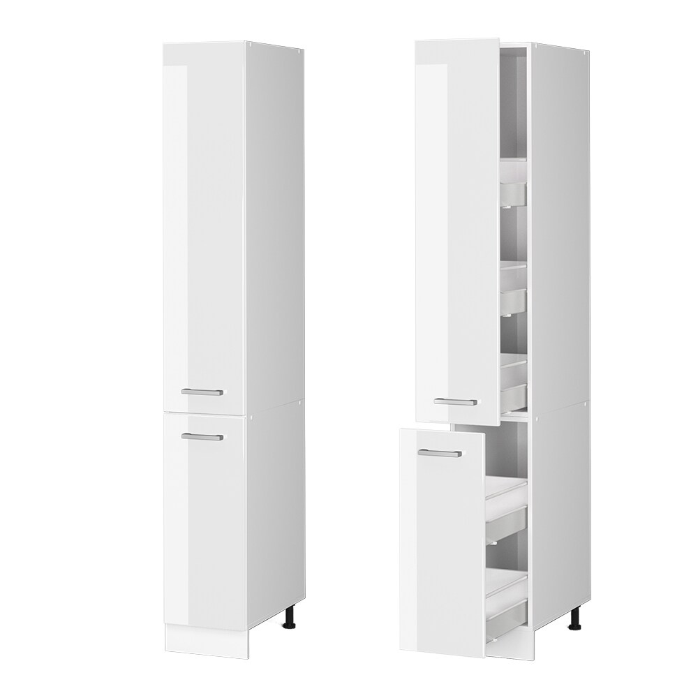 Vicco Apothekerhochschrank Küchenschrank Küchenzeile R-Line 30 cm Weiß Hochglanz