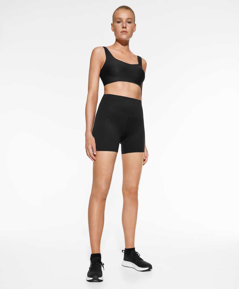 Leggings curtas de cintura alta, ajuste perfeito de 10 cm