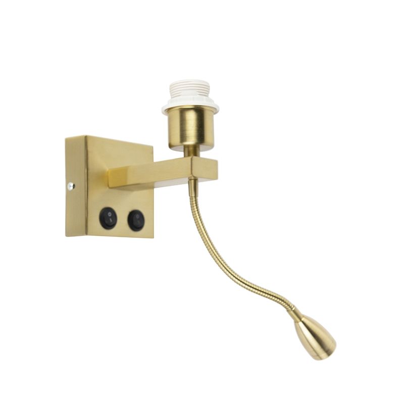 Moderne wandlamp messing met flexarm - Brescia Combi