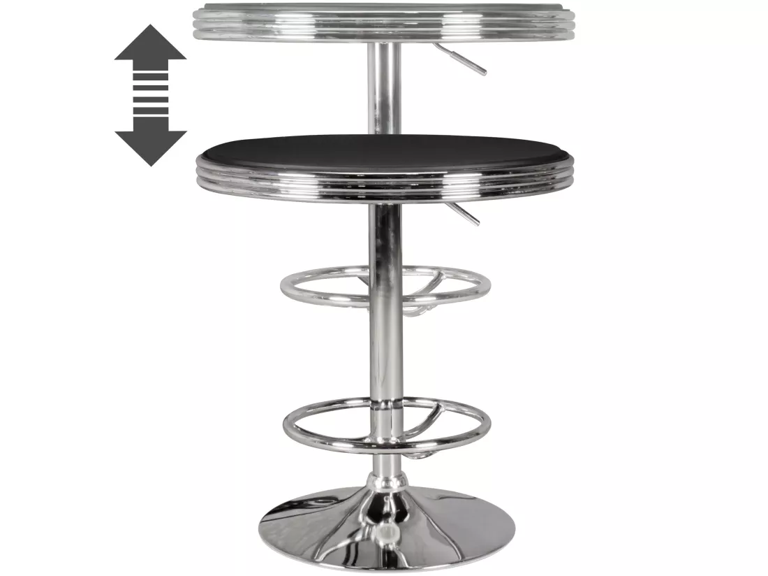 Table Haute de Bar 60x92x60 cm Table Bistro Cuisine Table à Manger Ronde