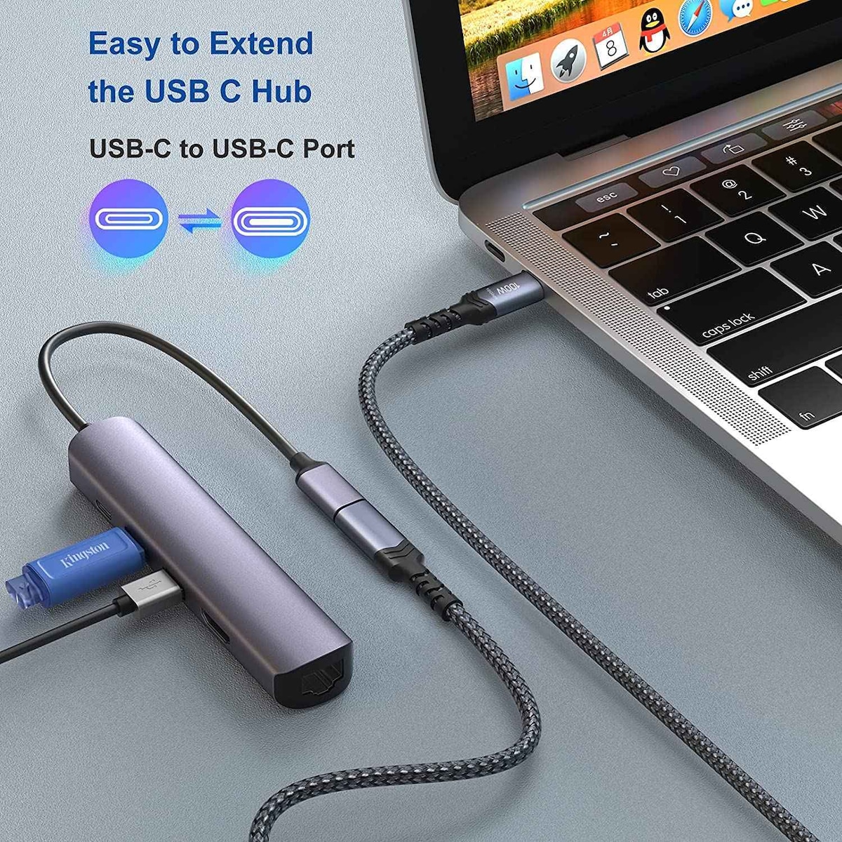 NÖRDIC USB 4 skjøtekabel 1m 40Gbps 240W 8K60Hz