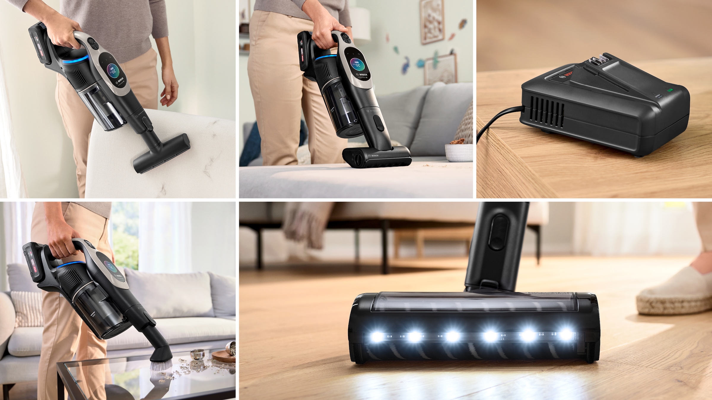 BOSCH Softdüse »Hartboden-Softdüse mit LED-Beleuchtung BHZUNGHF, sanfte Reinigung« ideal für Parkett und Fliesen, Original-Zubehör, schwarz