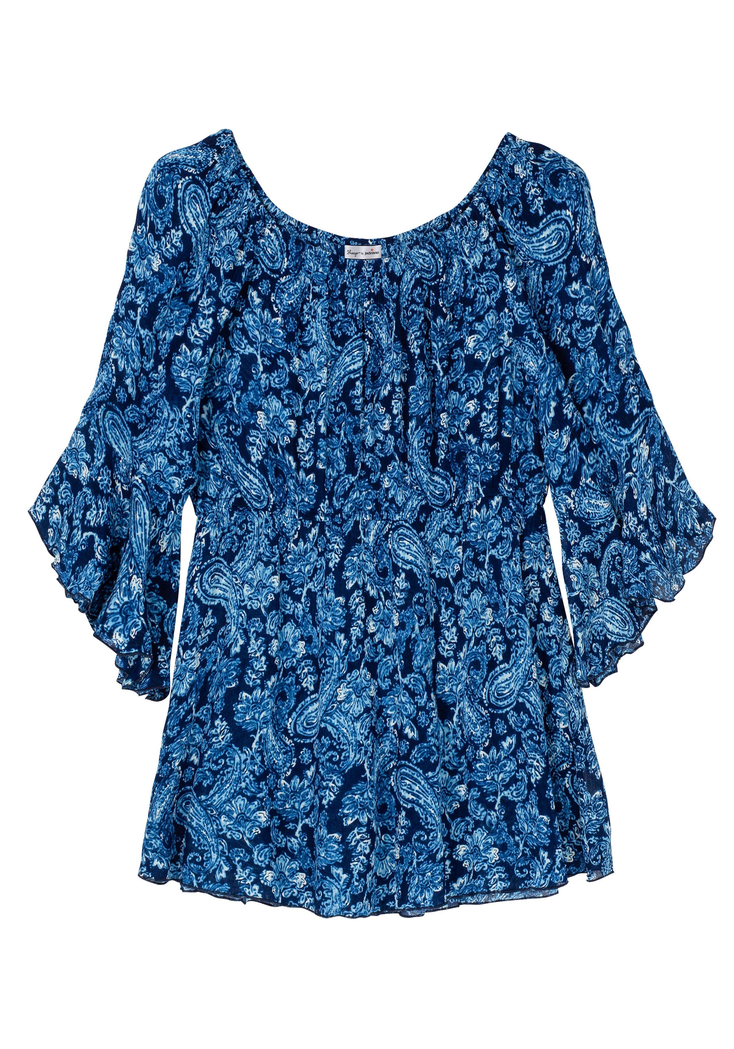 Tunika mit Blumenprint und Volantärmeln