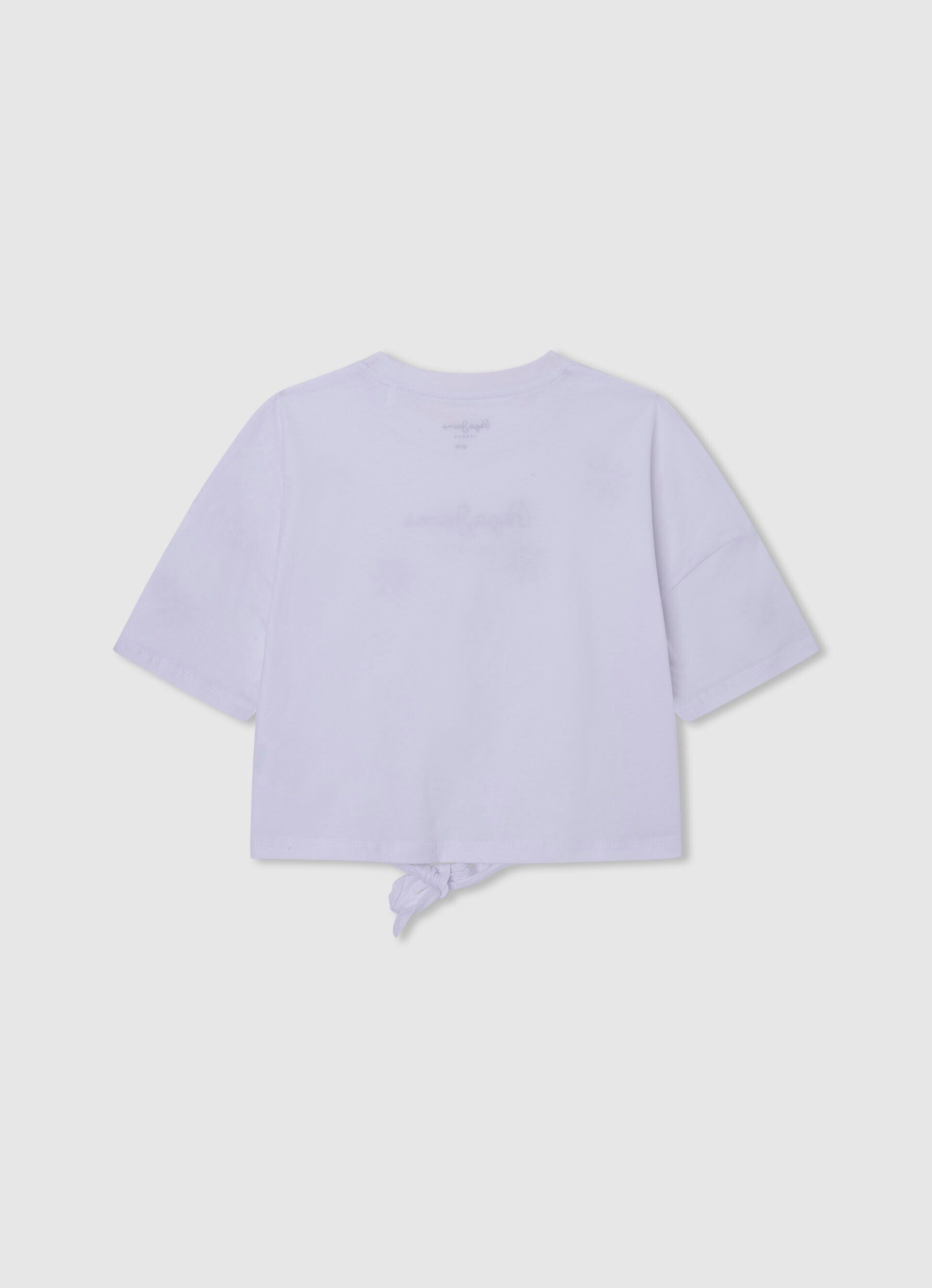 CAMISETA FLOR DE STRASS - branca