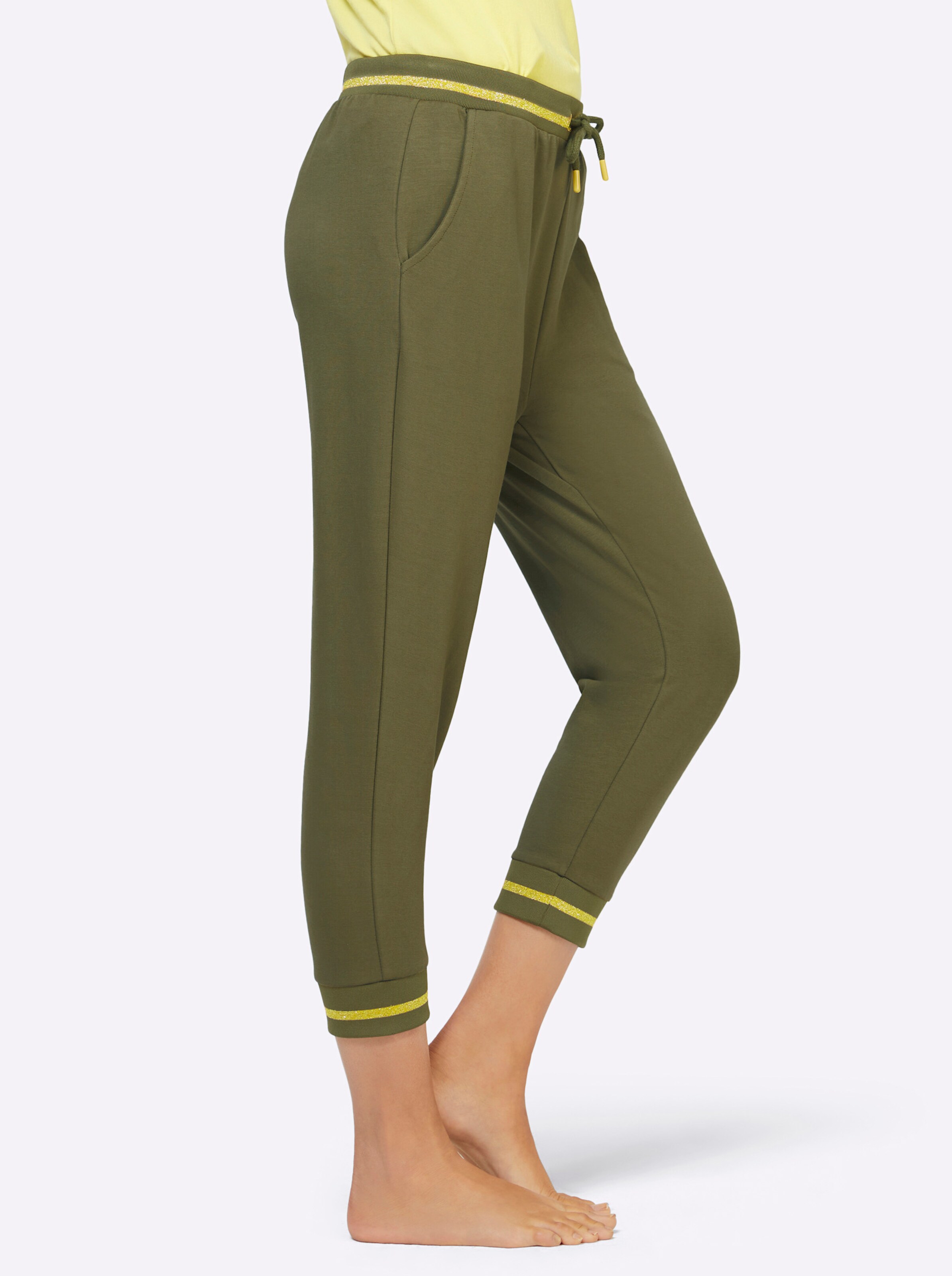 feel good Hose 3/4-lang in oliv