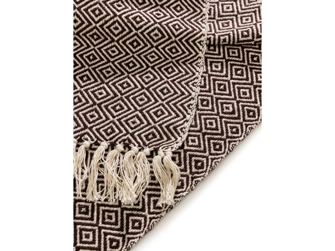 Plaid en coton Jasmin Marron 125x150 cm