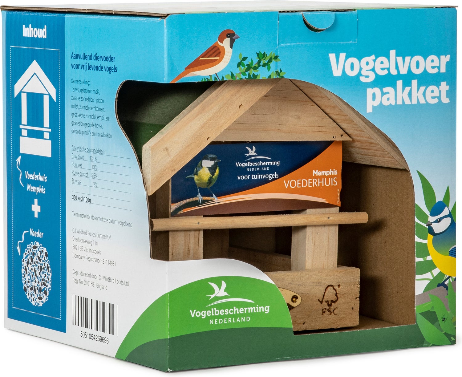 Vogelbescherming Nederland vogelvoederhuisje Memphis en voedertafelmix