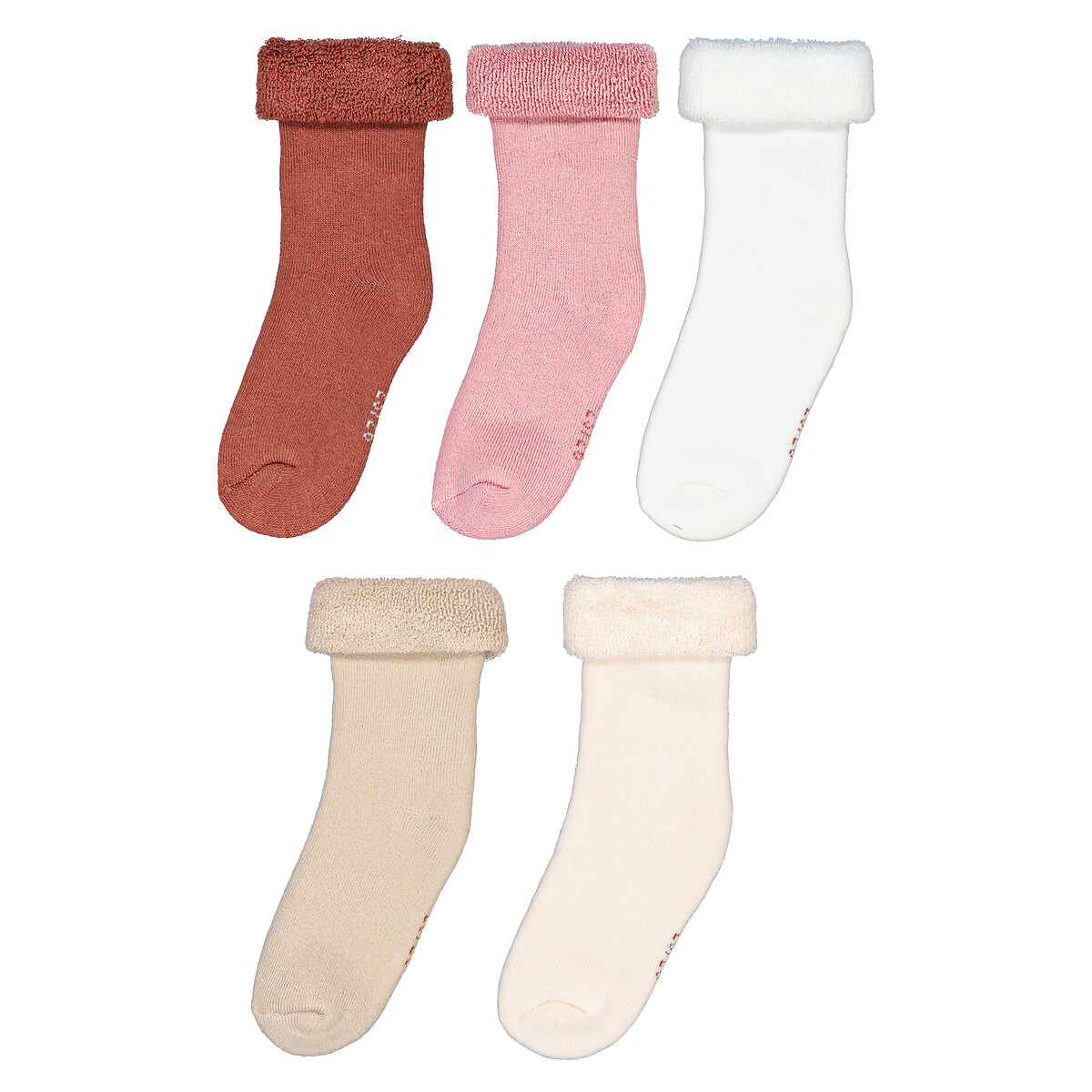 COLEÇÃO LA REDOUTE<br>Conjunto de 5 pares de meias de malha bouclé