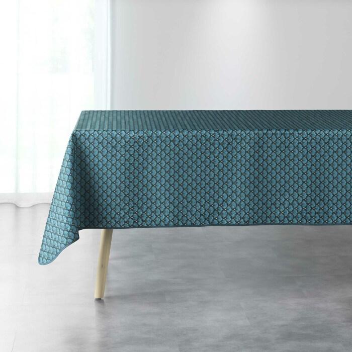 NAPPE RECTANGLE 150X240 CM POLYESTER IMPRIME ARTCHIC BLEU