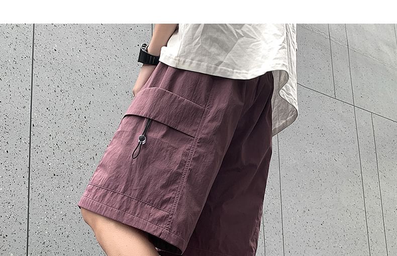 Savenne - Mid Rise Plain Cargo Shorts