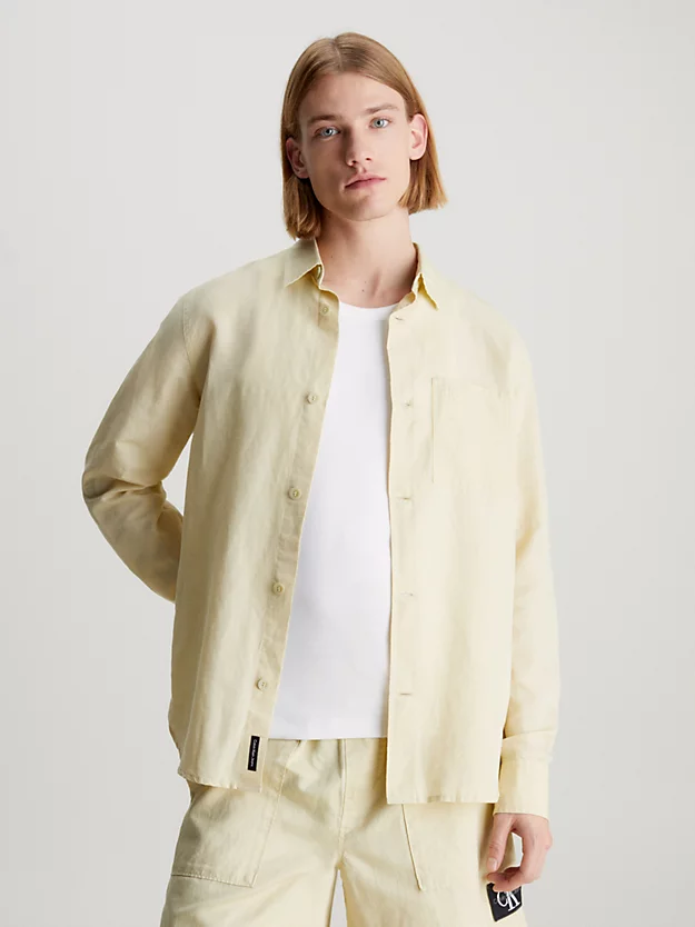 Camisa de algodão e linho