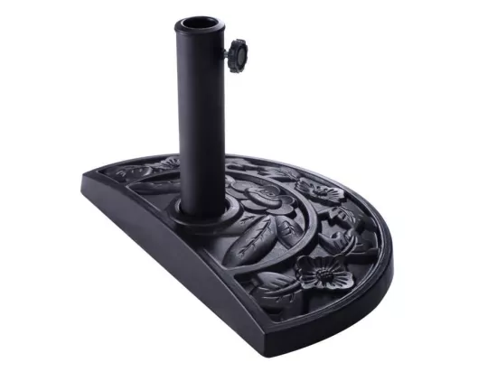 Base/Pied de Parasol Support pour parasol ou parapluie Convient pour Diamètre de 38mm ou 48mm Support pour Parasol Noir demi-rond