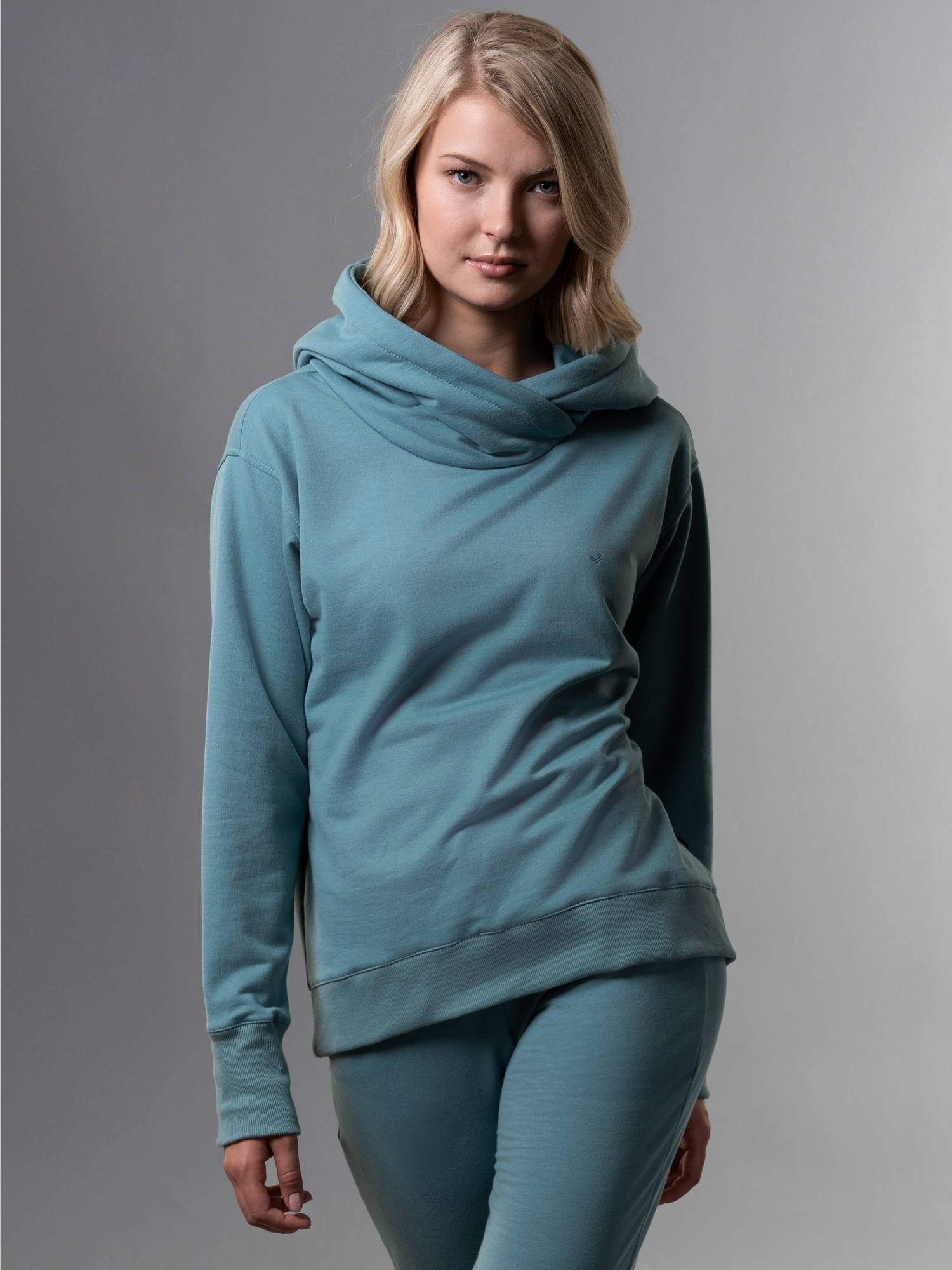 Hoodie in leichter Sweat-Qualität Seegras