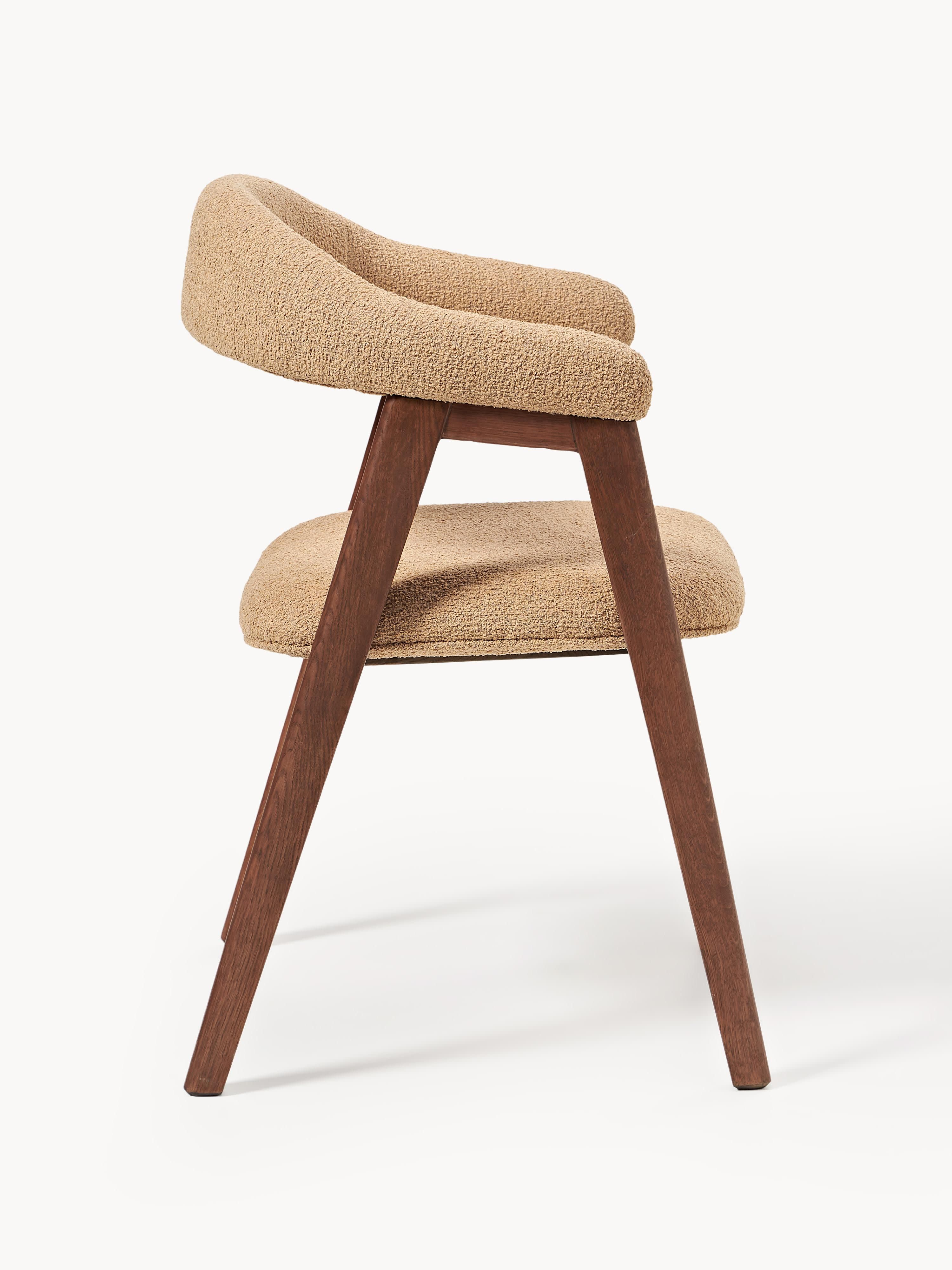 Armstoel Nik met bouclé vulling