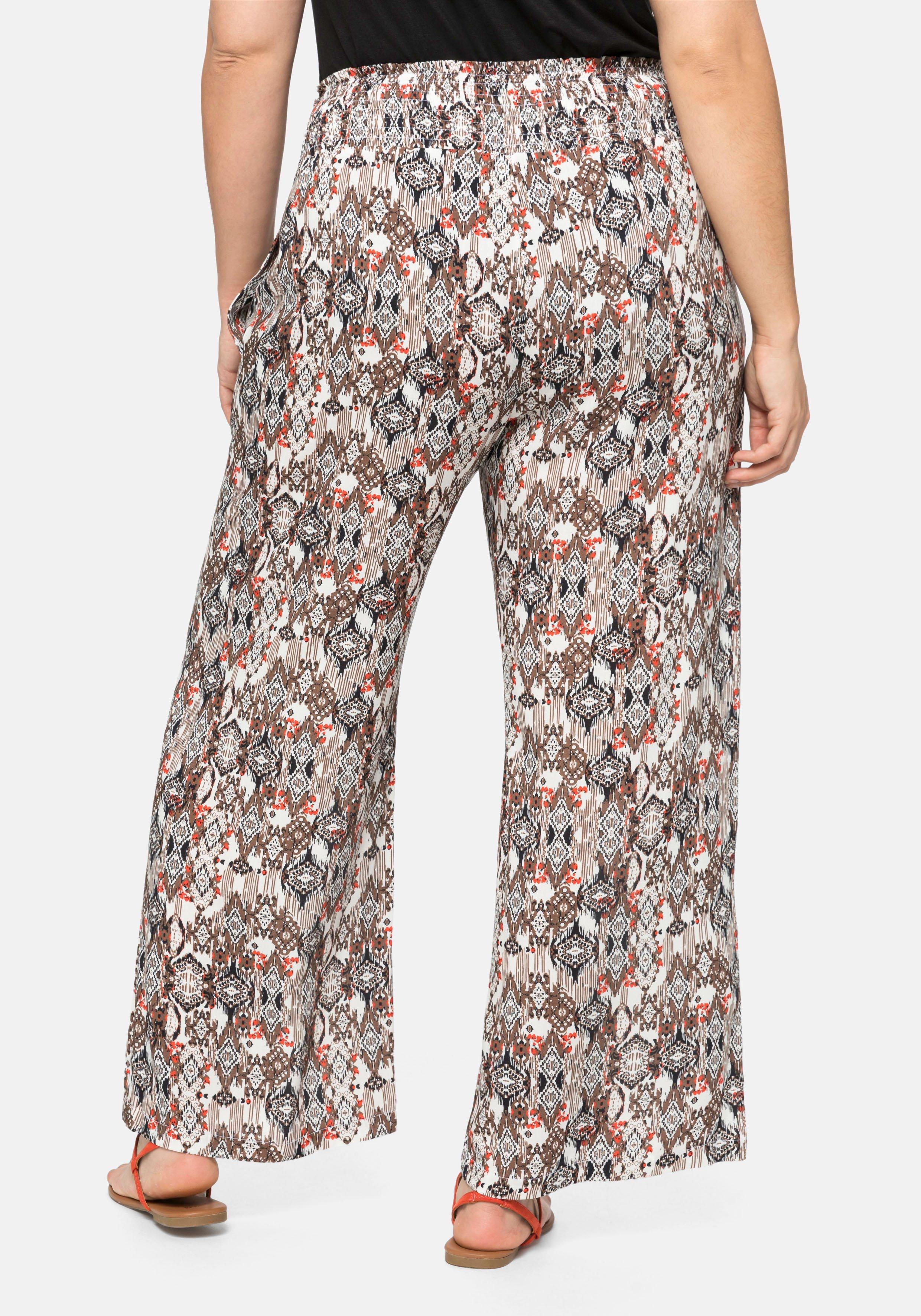 Weite Hose mit Smokbund, aus Viskose
