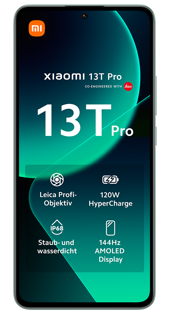 Xiaomi Handys 13T Pro 512+12GB Meadow Grün