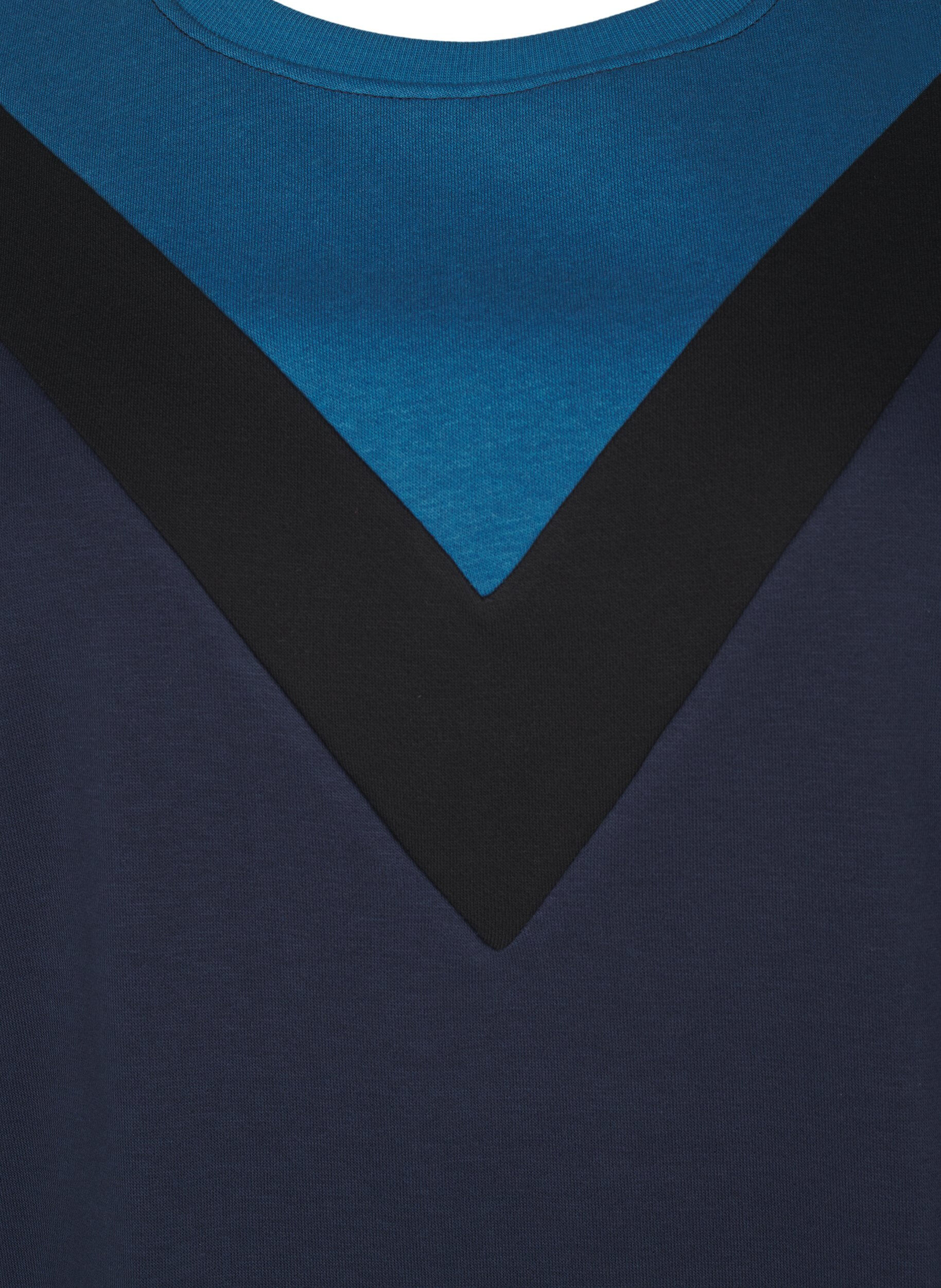 Lang sweatshirt med colorblock