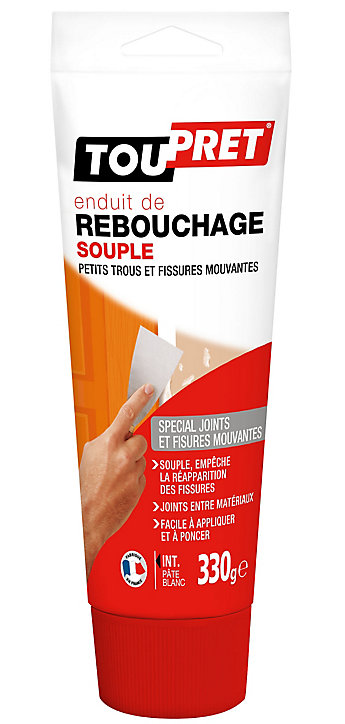 Enduit de rebouchage souple blanc Toupret 330g