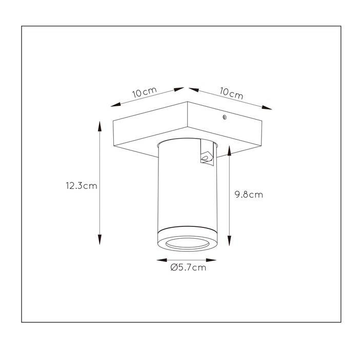 Lucide Taylor plafondlamp 1 spot 5W zwart