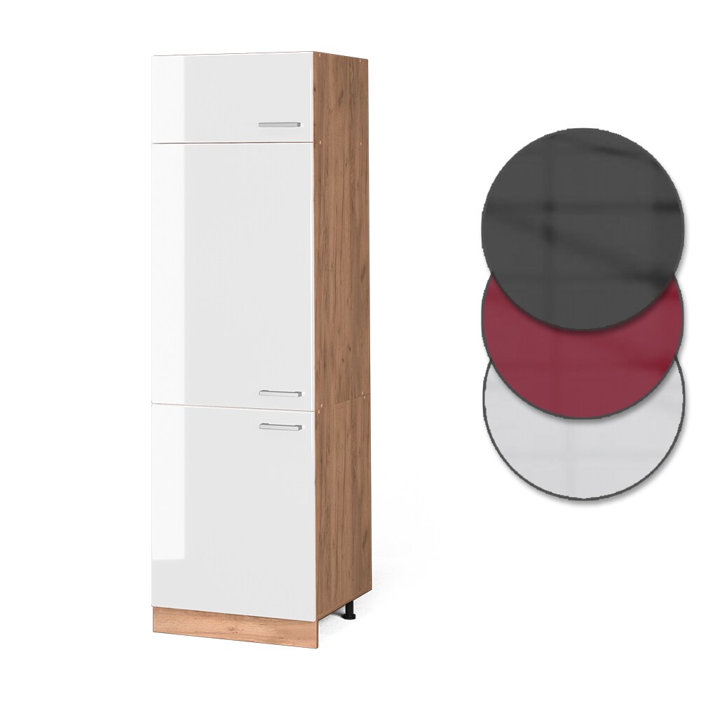 Vicco Kühlumbauschrank Küchenschrank Küchenzeile R-Line 60 cm Goldkraft Weiß