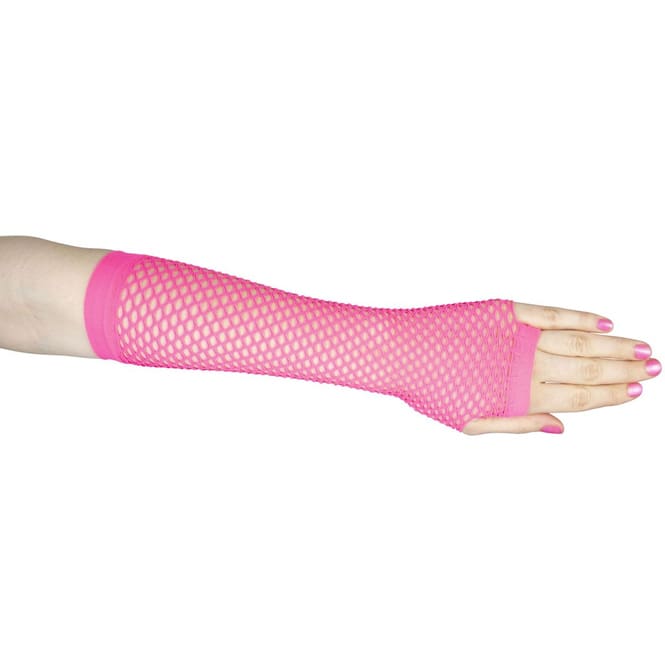 Netzhandschuhe - für Erwachsene - lang - pink