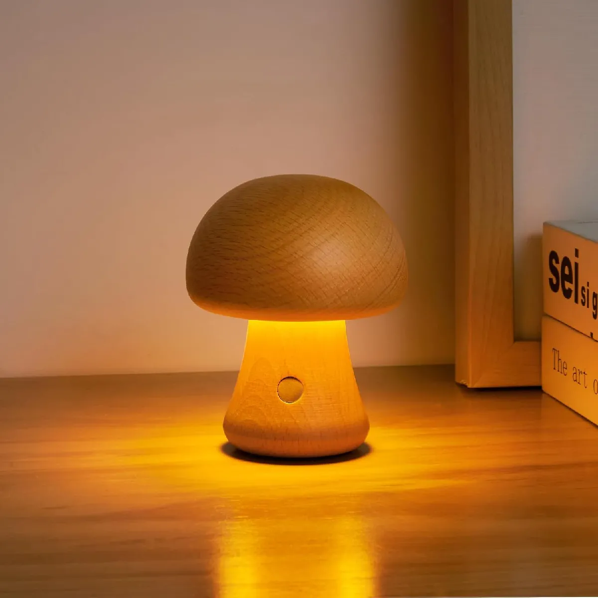 Lampe de Table Bois Rechargeable