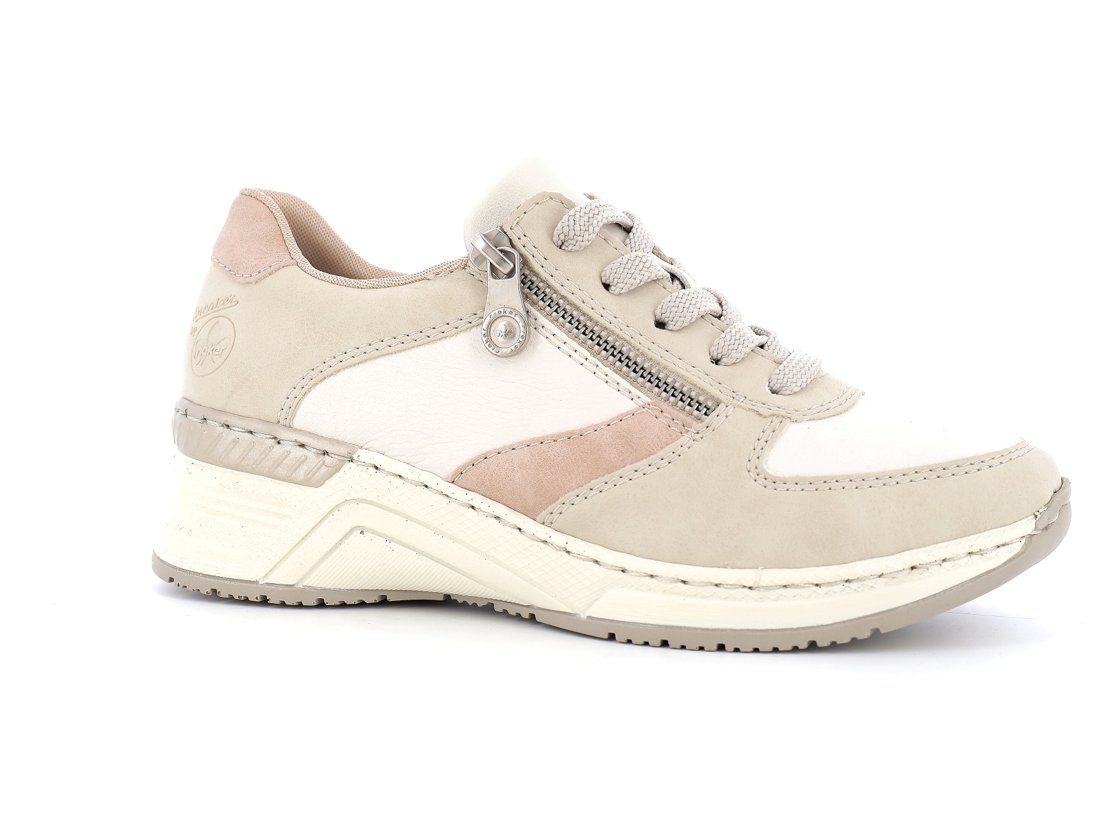 Rieker-N4307 Matières combinées Multi Beige