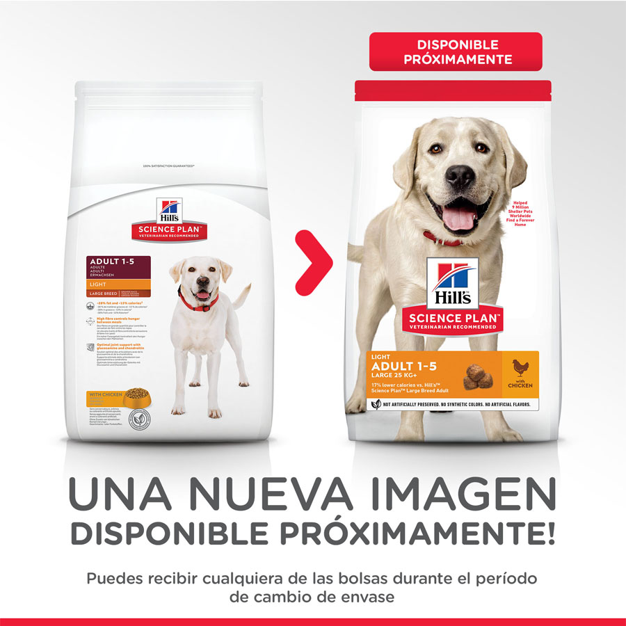 Ração Hill's Science Plan Light Adult com Frango para Cães