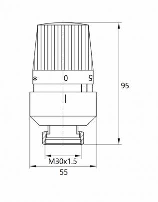 Mueller thermostatische radiatorventiel 1/2x15mm recht mat zwart