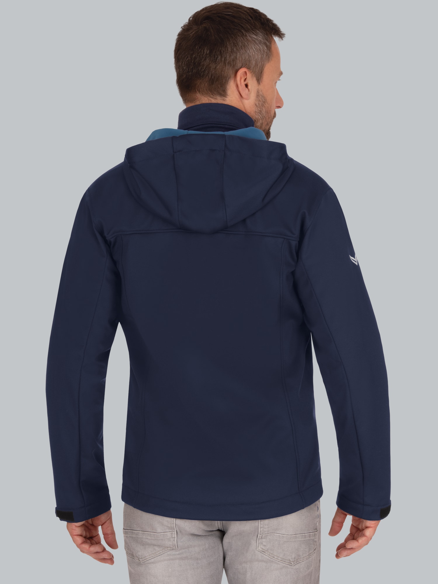 Klassische Softshell–Kapuzenjacke Navy