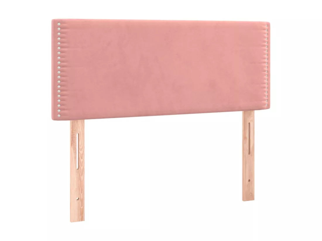 Sommier tapissier avec matelas et LED Rose 90x190 cm Velours
