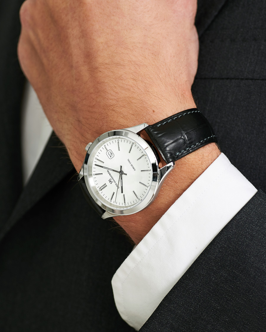 Sjöö Sandström Jubilee Steel Quartz 40mm White/Black Calf