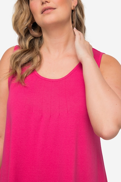 Midikleid, A-Linie, Rücken-Spitzeneinsatz, ärmellos, Zipfelsaum