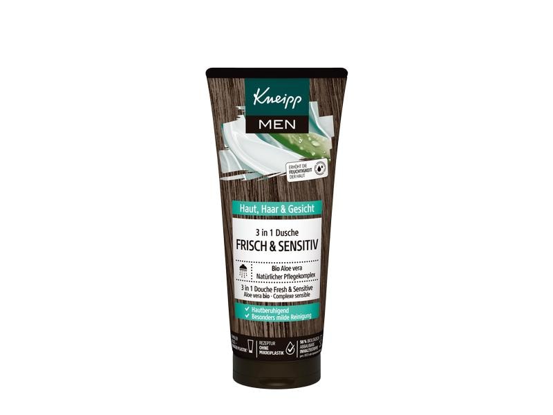 Kneipp 3 in 1 Dusche Frisch und Sensitiv 200 ml Natürliches Duschgel für Haut, Haar und Gesicht