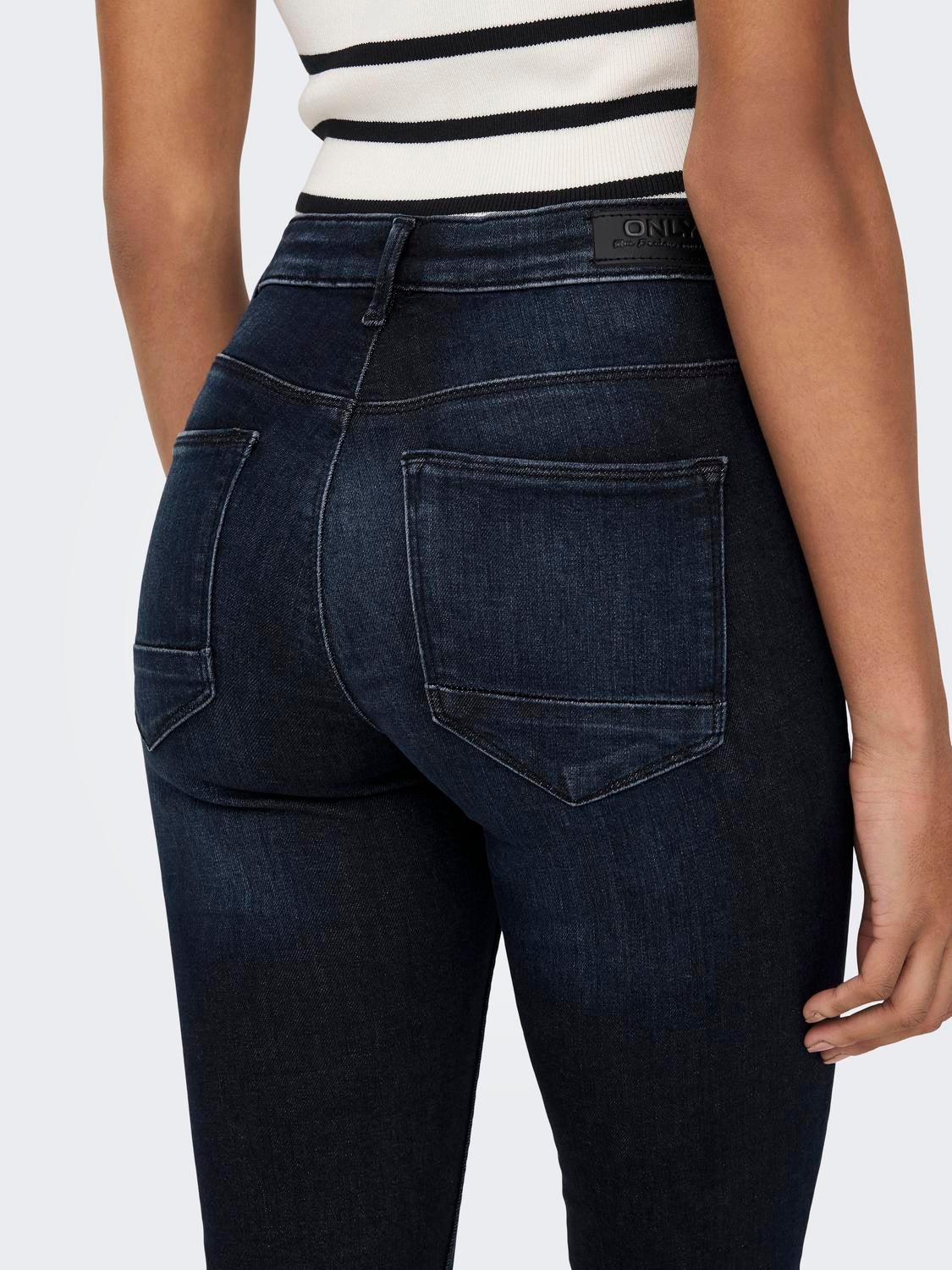 ONLKENDELL Mittlere Taille Skinny Fit Jeans Dark Blue Denim