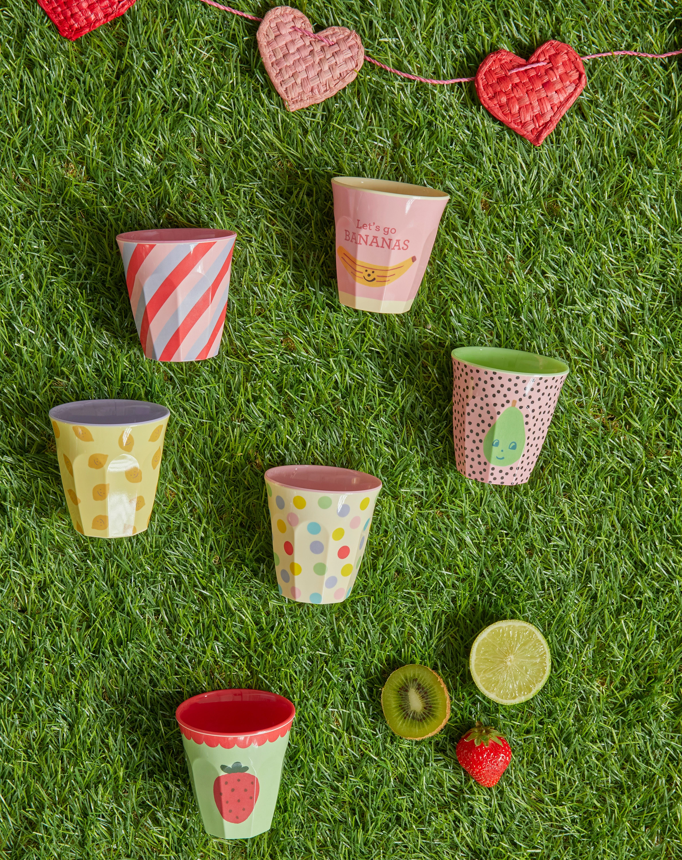 Melamin-Becher FRUITS - SMALL 6er-Pack in bunt