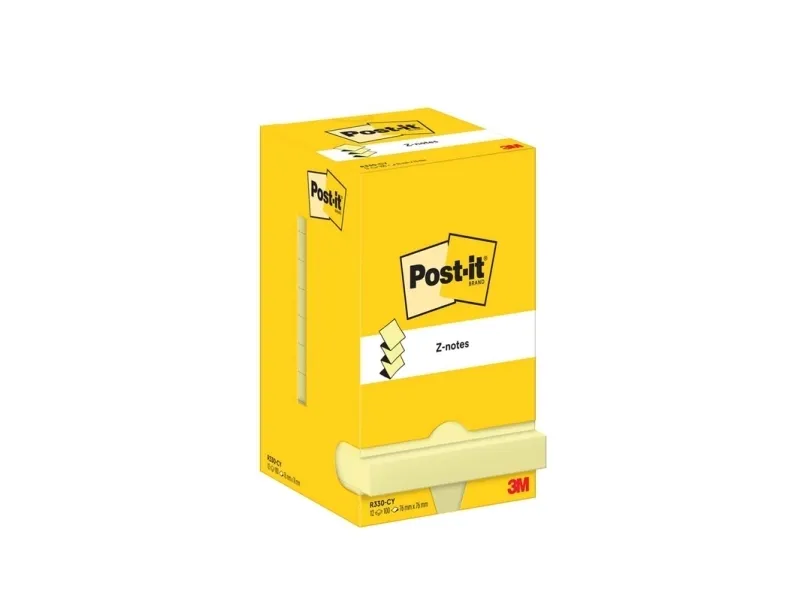 Post-it blok Z-Notes R330 Canarygul 76x76 mm - (12 stk.)