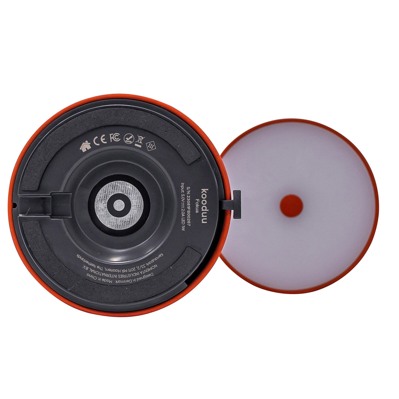 Kooduu Lampe de table rechargeable Fokus orange - 20x10x25 cm