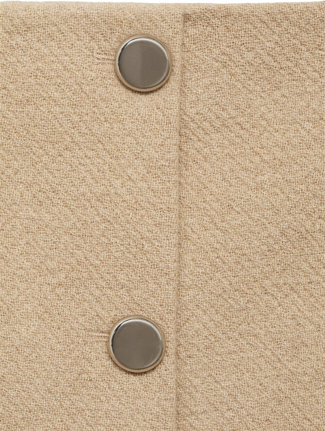 MANGO Button detail miniskirt Medium brown