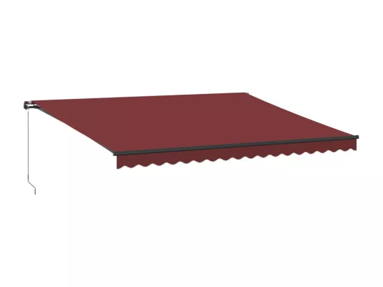 Auvent manuel rétractable avec LED bordeaux 450x350 cm