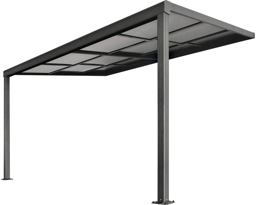 Luchtterrasoverkapping inclusief schuifdakelementen 390 x 299 cm antraciet