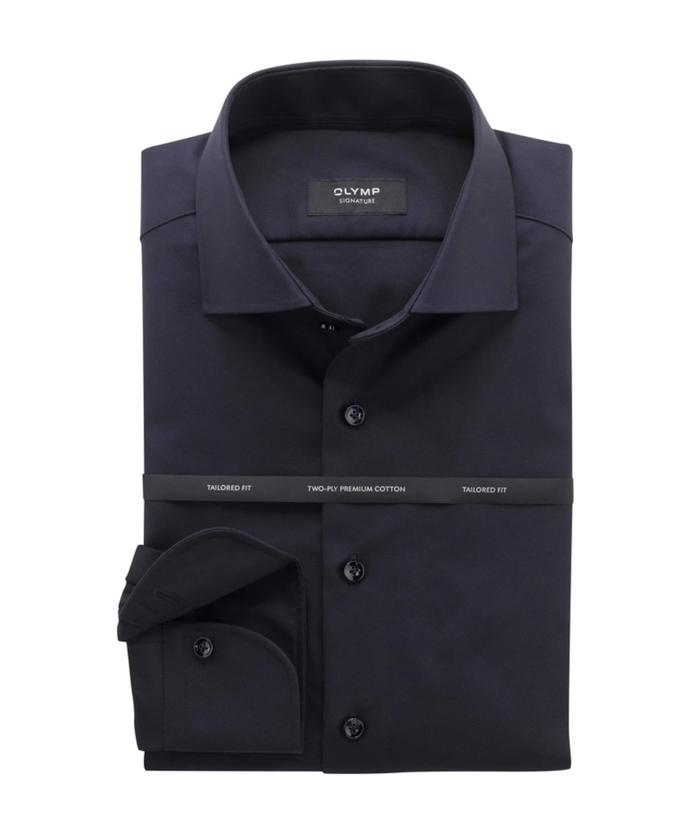 Olymp-Signature Heren overhemd lange mouw blauw