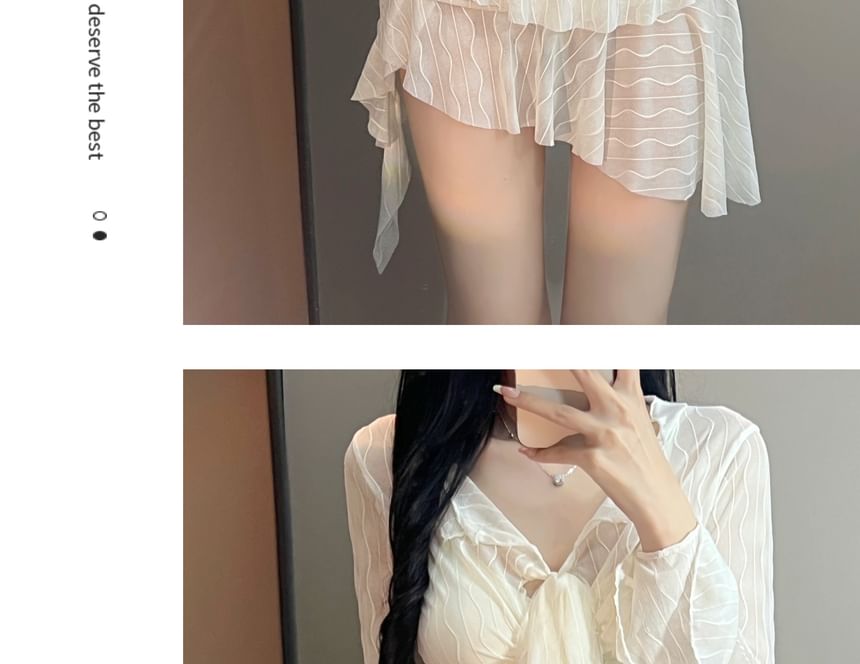 Kansen - Set: effen bikini + cover-up + rok