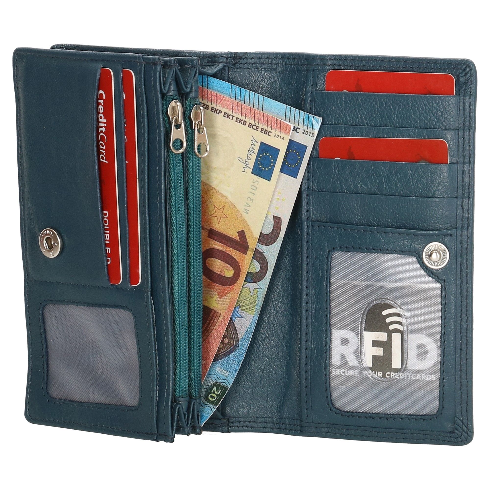 Double-D FH-Serie Portemonnee Jeansblauw