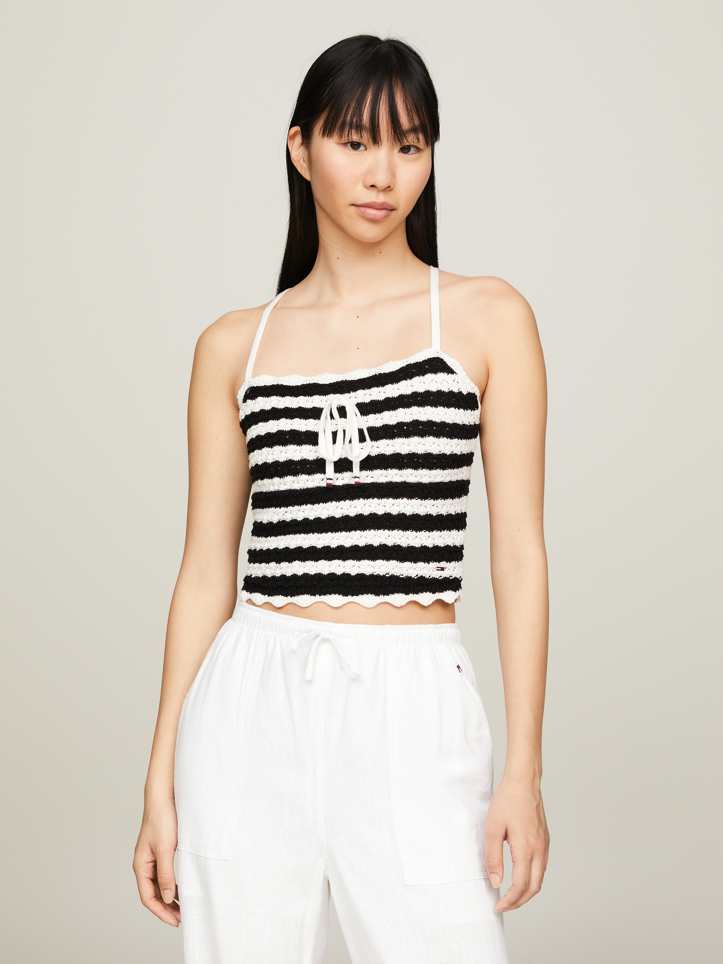 Tommy Jeans Spaghettitop »TJW CROCHET STRIPE TOP«