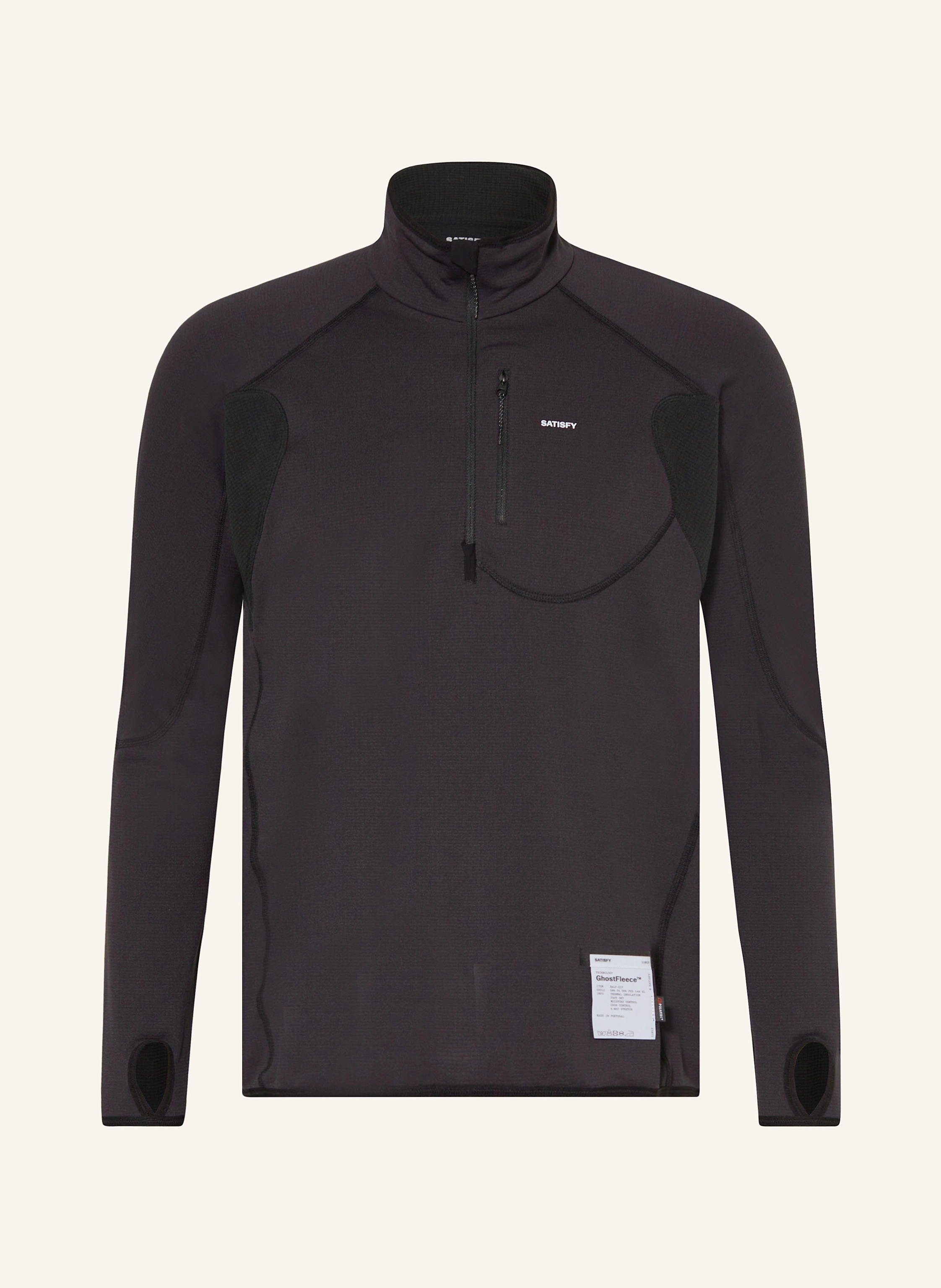 SATISFY Laufshirt GHOSTFLEECE™ HALF ZIP
