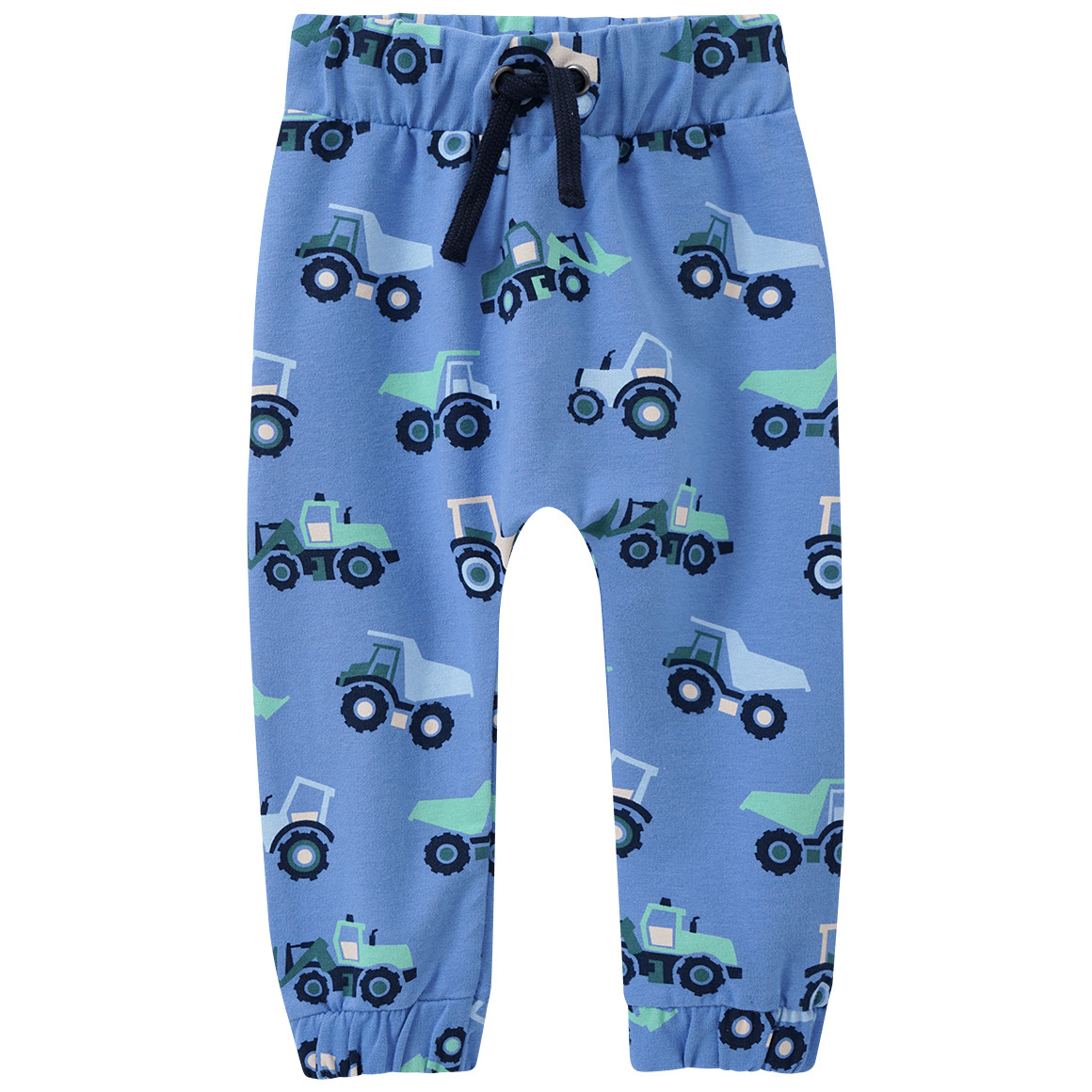 Topomini Baby Jogginghose mit Baufahrzeug-Allover blau