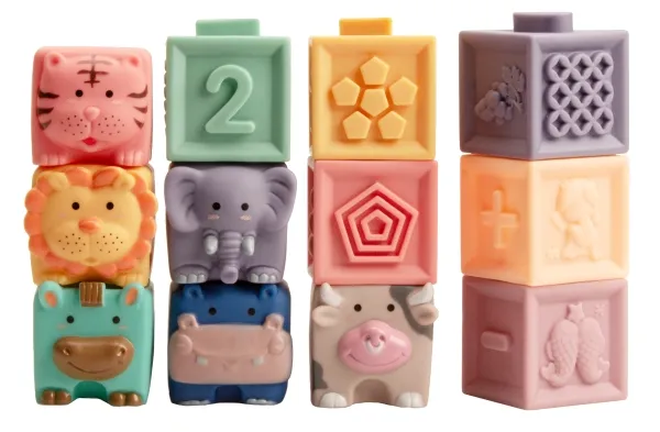 Byggeklodser m. tal og dyr 12 stk / Soft Building Blocks w. numbers and animals 12 pcs